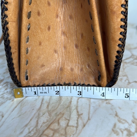 VINTAGE EMBOSSED LEATHER THUNDERBIRD DESIGN-WOVEN LEATHER HANDBAG-Metallic, t - Picture 16 of 16